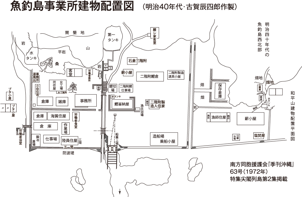 魚釣島事業所建物配置図